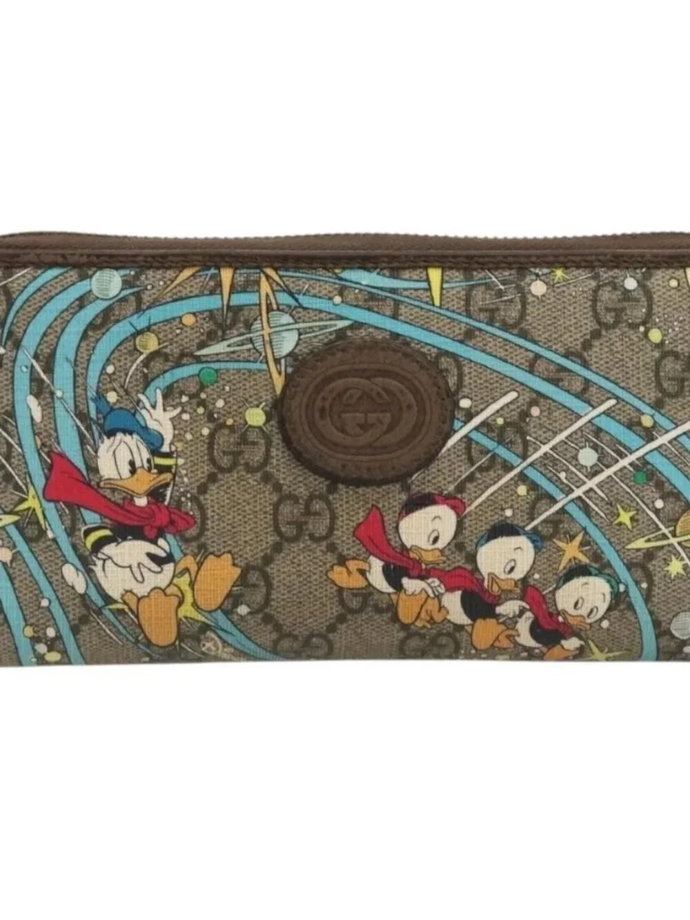 GUCCI GG Supreme Wallet PVC Beige 647940 Auth 186699A